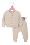 Knitwear Unisex V-Neck Cardigan Trousers Set Stone - 6