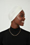 Ribbed Cream Sponge Ready-To-Wear Turban Hijab with Bands (Front and Back Bands) Pool Cap - 5