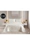 Square Cream Double Bedspread Set Pique Set Daily Dowry Set 3 Pieces