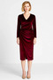 Women's Plus Size V-Neck Velvet Knitted Midi Length Solid Pattern Long Sleeve Dress Functional Modern - 5
