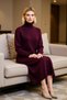 Women's Turtleneck Long Sleeve Solid Pattern Wide Fit Knitwear Midi Dress Functional Durable Stylish - 4