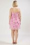 Women's Plus Size V-Neck Thin Straps Floral Print Tulle Mini Dress Functional Durable Stylish - 6
