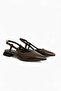 Lina Brown Wrinkled (3 cm Heels) Pointed Toe Heeled Shoes - 3