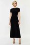 Women's Crew Neck Short Sleeve Bodycone Fit Stretchy Knitted Maxi Dress Functional Durable Stylish - 5