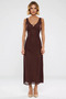 Women's V-Neck Standard Sleeve Bodycon Fit Maxi Tulle Dress Bow Detail Functional Aesthetic - 5