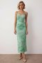 Women's Sweetheart Neckline Thin Straps Sleeveless Abstract Pattern Maxi Knitted Dress Functional Durable Stylish - 5