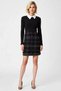 Women Shirt Collar Long Sleeve Bodycon Fit Plaid Pattern Tweed Woven Dress Functional Stylish - 5