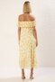 Women's Carmen Collar Sleeveless Ruffled Chiffon Midi Dress Functional Durable Stylish - 6