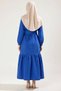 Women's Mock Neck Standard Sleeve Skater Fit Maxi Dress Functional Durable Quality Modern - 6