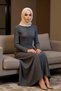 Women's Shirt Collar Standard Sleeve Knitwear Dress Maxi Length A-Line Fit Plain Pattern Functional Stylish - 4