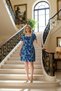 Women's Plus Size Sweetheart Neck Balloon Sleeve Floral Chiffon Woven Mini Dress Functional Aesthetic - 3