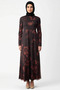 Women's Mock Neck Standard Sleeve Bodycon Fit Tie-Dye Pattern Maxi Dress Functional Durable Stylish - 5
