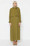 Women's Mock Neck Standard Sleeve A-Line Fit Woven Dress Long Sleeve Functional Durable Stylish - 5