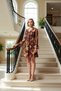 Women's V-Neck Long Sleeve Floral Pattern Tulle Knitted Plus Size Dress Functional Durable Sports - 3