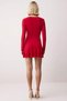 Women's V-Neck Long Sleeve Skater Fit Knitted Dress Functional Modern - 5
