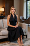 Women's V-Neck Sleeveless Skater Fit Maxi Dress Woven Fabric Quality - 4