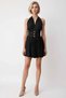 Women's Halter Neck Sleeveless Skater Fit Mini Dress Plain Patterned 99 Character Durable - 5