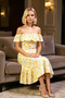 Women's Carmen Collar Sleeveless Ruffled Chiffon Midi Dress Functional Durable Stylish - 4