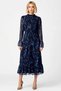 Women's Mock Neck Long Sleeve Spanish Sleeve A-Line Midi Chiffon Woven Dress Functional Modern - 5