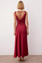 Women's Degaje Collar Sleeveless A-Line Satin Maxi Dress Woven Fabric Functional - 5
