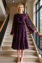 Women's Crew Neck Long Sleeve Standard Sleeve Skater Fit Midi Knitted Dress Functional Sportswear - 3