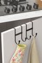 2 Pieces Cabinet Door Hanger Double Hook Organizer Kitchen Hanger Metal Hanger Organizer Black - 3