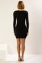 Women's Crew Neck Long Sleeve Bodycon Mini Dress Functional Durable Quality Sport - 5