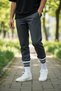 4 Pairs Men Women White Black Striped Long Tennis Socks Cotton Unisex Long Sports Socks - 5