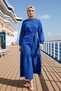 Women's Mock Neck Standard Sleeve Skater Fit Maxi Dress Functional Durable Quality Modern