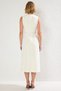 Women's V-Neck Sleeveless Buttoned Lined Midi Shirt Dress A-Line Belted Woven - 6