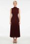 Women's Mock Neck Sleeveless Maxi Dress a Line Fit Knitted Sandy Fabric Stylish - 5