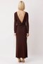 Women's Boat Neck Long Sleeve Fish Scale Plain Pattern Knitted Maxi Dress Functional Durable Stylish - 6