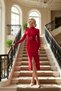 Women's Mock Neck Long Sleeve Standard Sleeve Bodycon Fit Knitted Midi Dress Functional Durable Stylish - 3