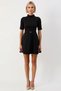 Women's Mock Neck Short Sleeve Skater Fit Mini Knitted Dress Functional Durable Quality Comfortable - 5
