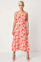 Women's Plus Size V-Neck Sleeveless Woven Floral Midi Dress Functional Durable Quality Stylish - 5