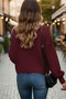 Balloon Sleeve Soft Textured Jewel Button Jacket-Looking Knit Cardigan - 3