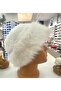 White Premium Plush Bucket Hat High Quality Faux Fur - 3