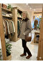 Women's Fur Collar Patterned Draped Oversized Mold Jacket D99841 - 2