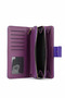 Women's Wallet Gold Detailed Zippered Purple Wallet - 3