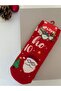 Christmas Themed Glasses Santa Claus Patterned Red Children's Socks 11-12 Years Old - 3
