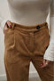 High Waist Retro Corded Fabric Velvet Camel Pants - 2