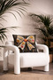 Decorative Throw Pillow Cover with 3D Embroidery Effect Floral Yarn Bow Detail (45X45 cm) - 3