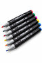 6-Piece Dual-Tip Thick/Fine Tip Felt-Tip Marker Set - Professional Drawing and Painting Pen - 4