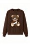 سويت شيرت نسائي بني اللون The Best Bear مطبوع برقبة دائرية قصة فضفاضة - 3