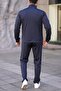New Season Comfortable Fit Men's Navy Blue Tracksuit Set - 3
