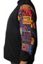 Chef Jacket Patterned Unisex Snap Fastener Long Sleeve Chef Cook Kitchen Jacket Patchwork Patterned