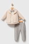 Baby Boy Long Sleeve Bow Tie Shirt-Jacket-Trousers Festive 3-Piece Baby Set, 100% Cotton
