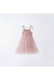 Baby girl dress, formal gown, tulle dress with 3D floral detail on the shoulders, party birthday dress. - 7
