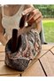 Penalope Collection - Chain, Wooden Buckle Fabric Bag, Clutch Bag, Handbag, Bag - 5