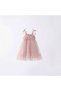 Baby girl dress, formal gown, tulle dress with 3D floral detail on the shoulders, party birthday dress. - 5